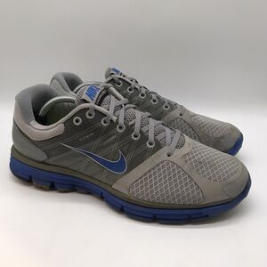 Nike Lunarglide 2+ Sneakers Men's 12 Gray & Blue 407648-099 Lace Up Running Shoe